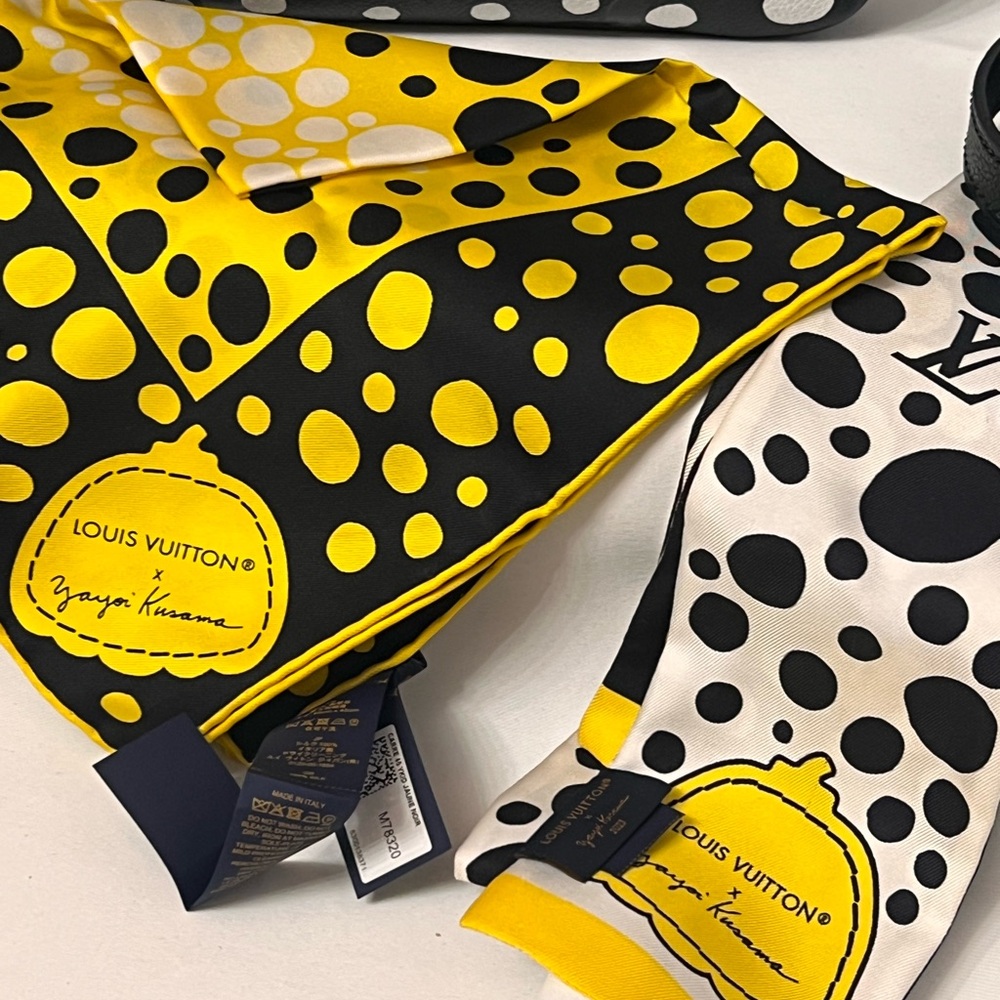 Louis Vuitton Yellow Polka Dot Bandeau & Square set - Picture 5 of 6
